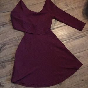 Burgundy and black striped dress